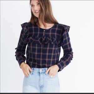 Madewell Ruffle Yoke top
